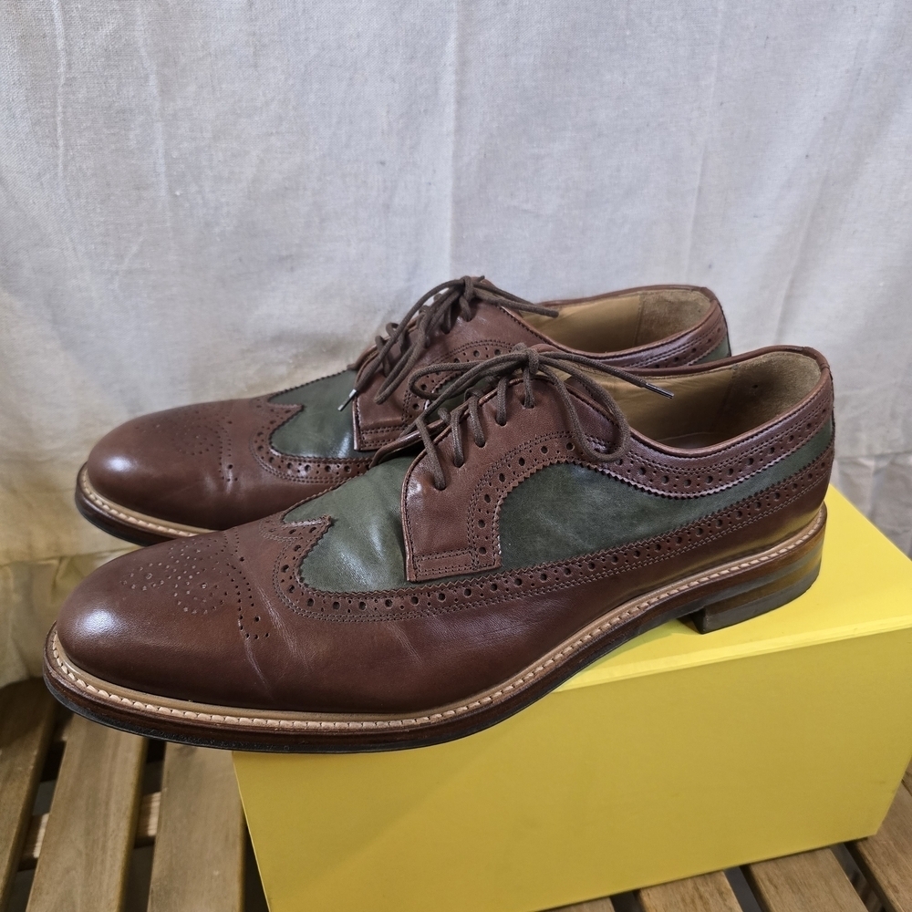 Charles Tyrwhitt Brown and Olive Oxfords - Picture 10 of 12